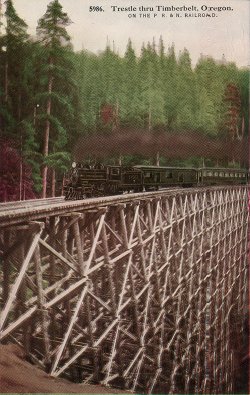 Railroad Trestle thru Timberbelt, Oregon