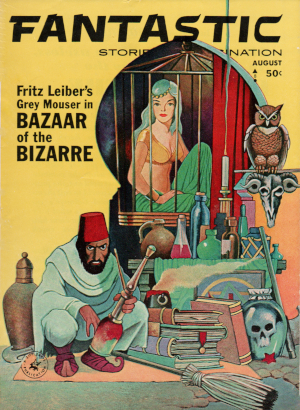 Bazaar of the Bizarre - Fritz Leiber (Fantastic August 1963 by Vernon Kramer